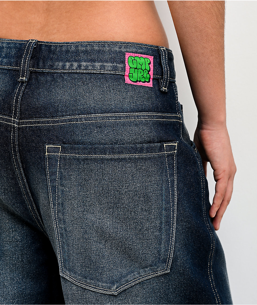 Empyre Extent Twilight Blue Was Mid Rise Wide Leg Jeans