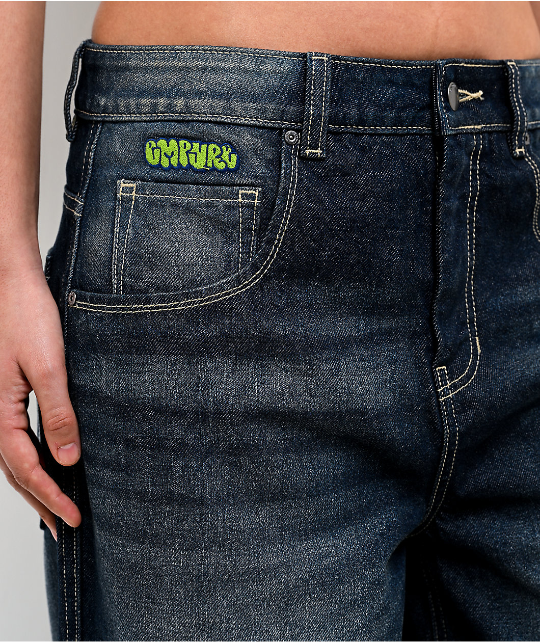 Empyre Extent Twilight Blue Was Mid Rise Wide Leg Jeans