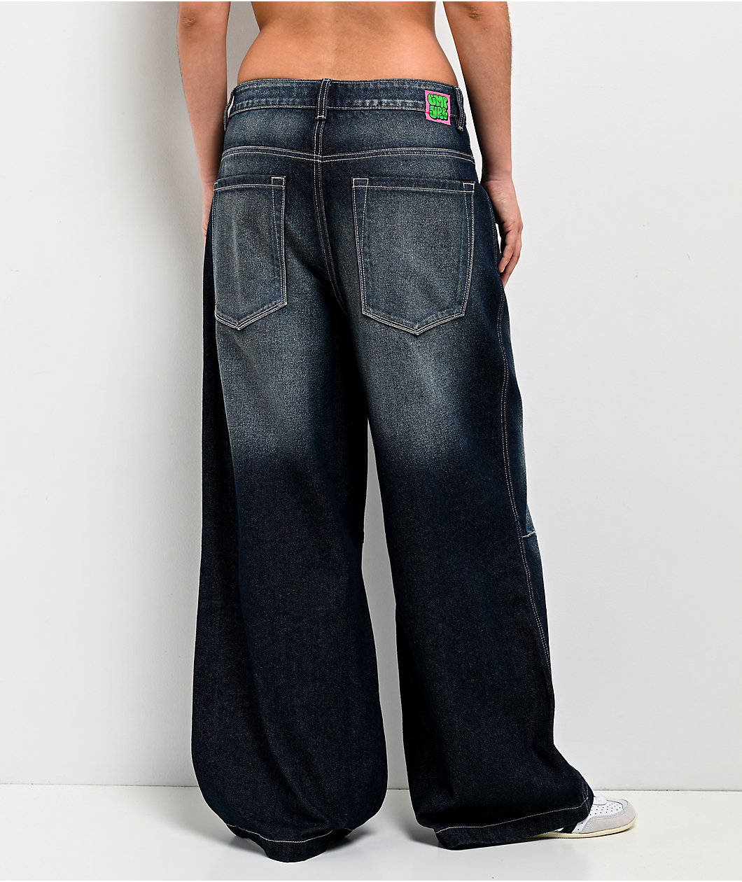 Empyre Extent Twilight Blue Wash Mid Rise Wide Leg Jeans