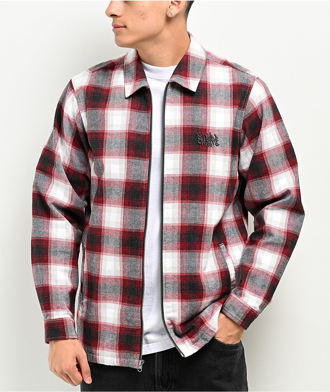 Empyre Fader Red & White Flannel Jacket