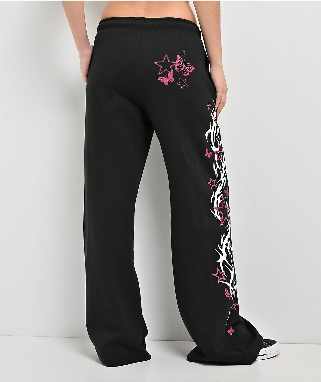 Empyre Girl At A Concert Black Wide Leg Sweatpants