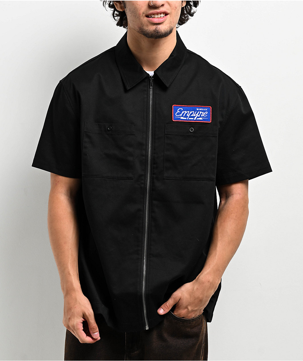 Empyre Glen Bristol Black Zip Work Shirt 