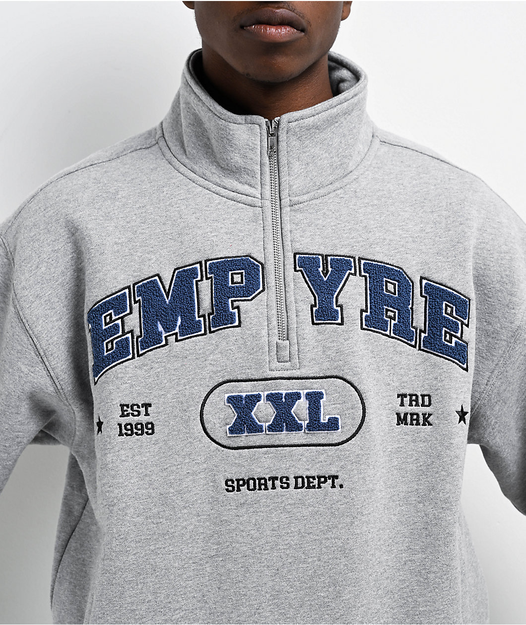 Empyre Grad Quarter Zip Grey Sweatshirt