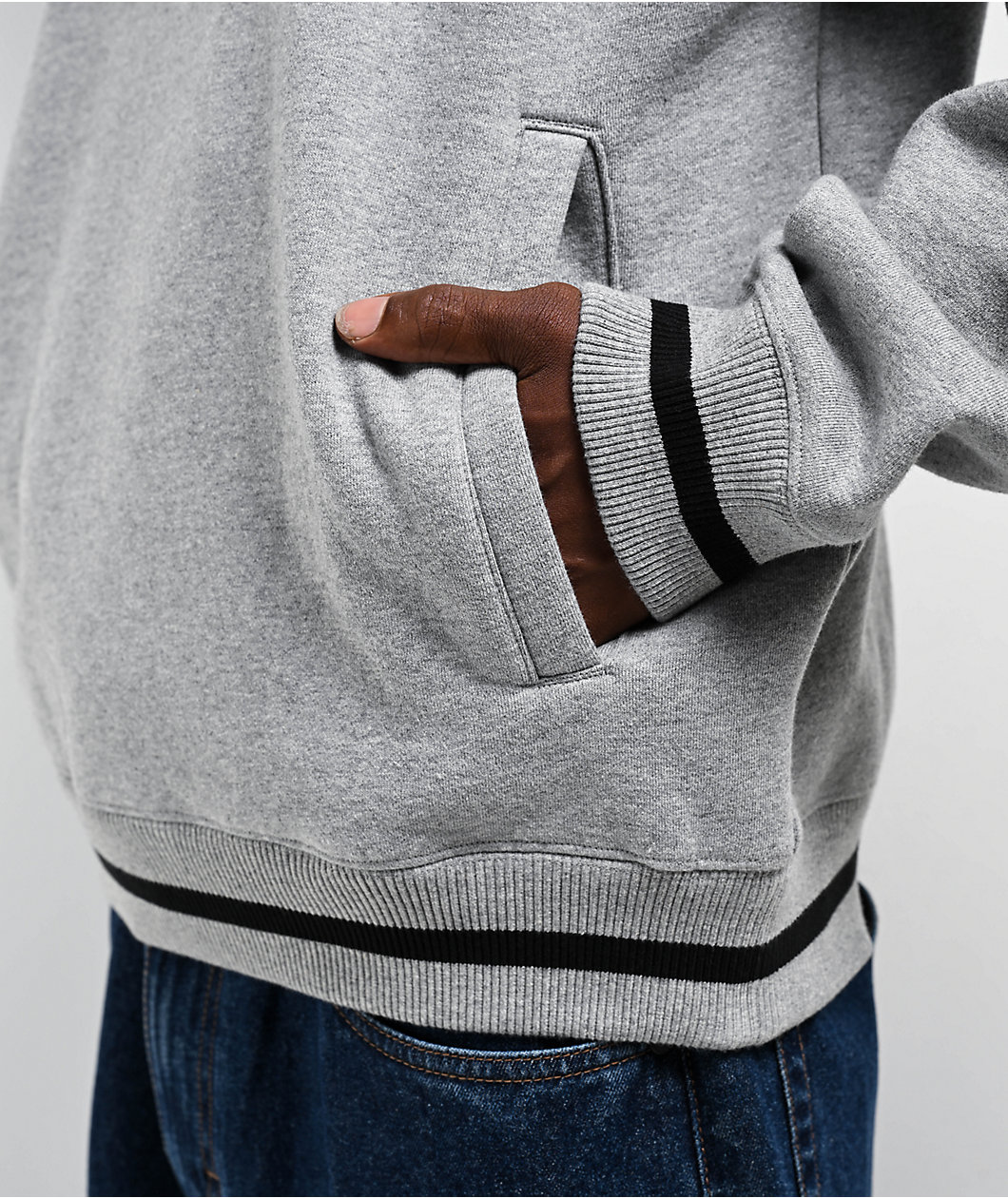 Empyre Grad Quarter Zip Grey Sweatshirt