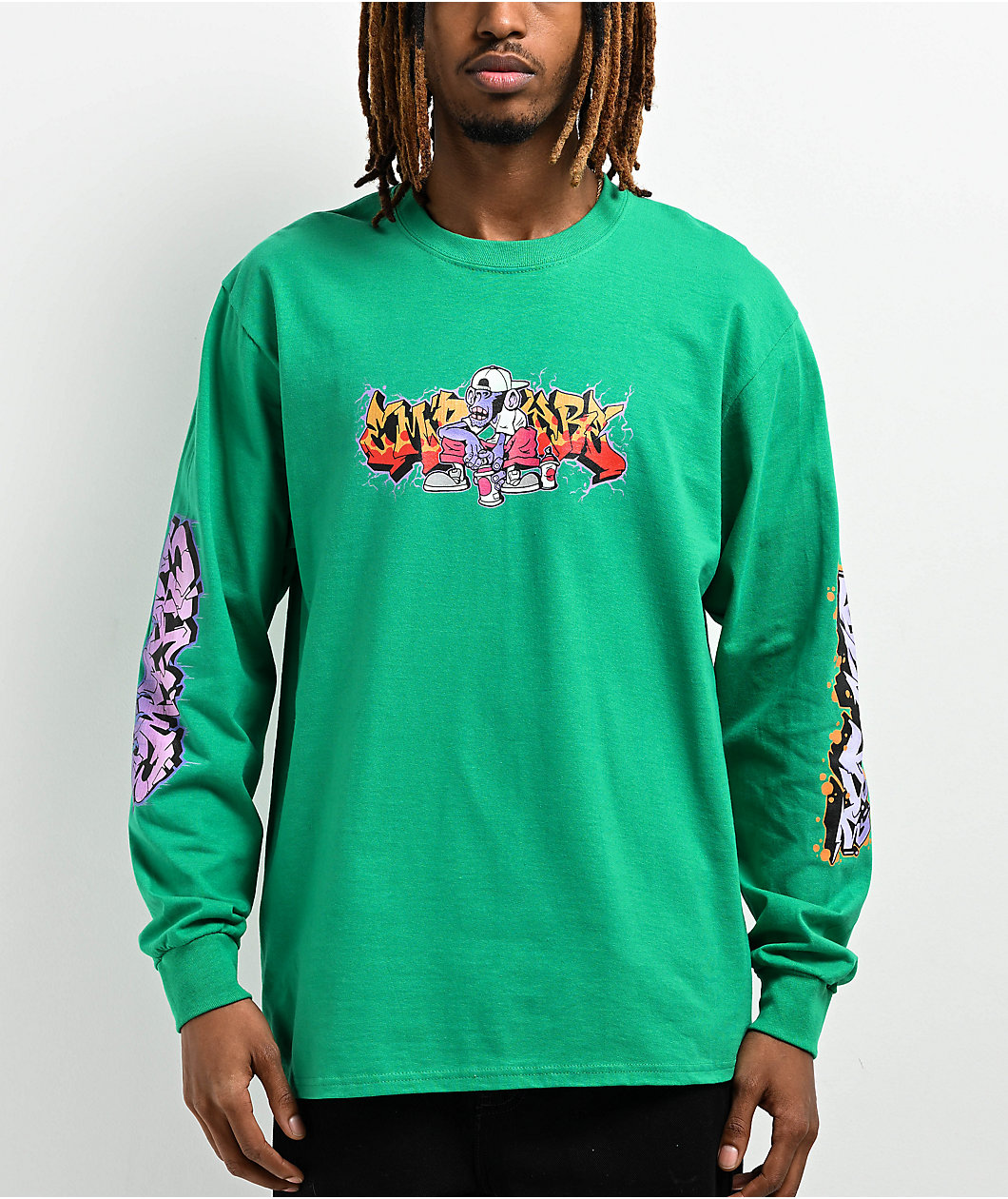 Empyre Graffiti Ape Green Long Sleeve T-Shirt