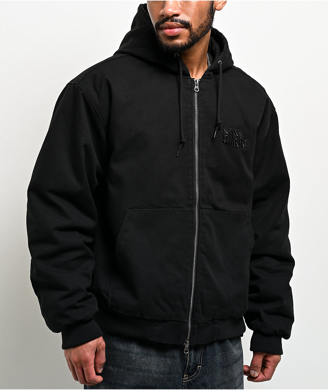 Empyre Grate Black Hooded Canvas Jacket