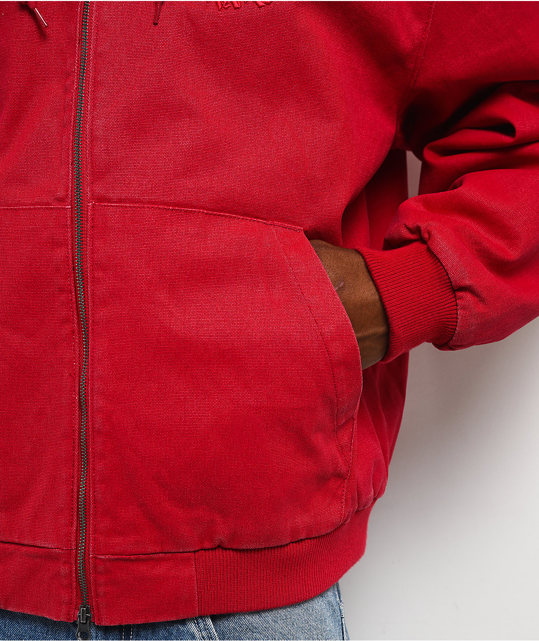 Empyre Grate Red Hooded Canvas Jacket