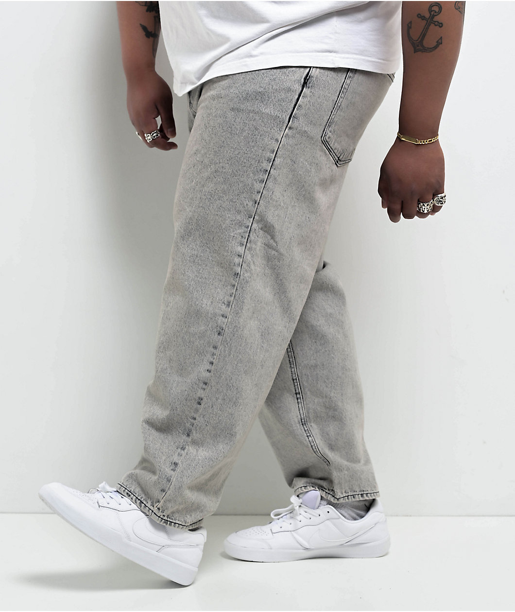 Empyre Grey Wash Ultra Loose Skate Jeans