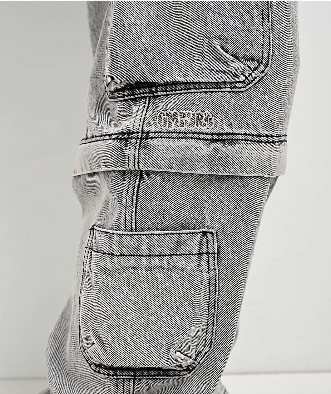 Empyre Grey Zip Off Cargo Denim Skate Jeans