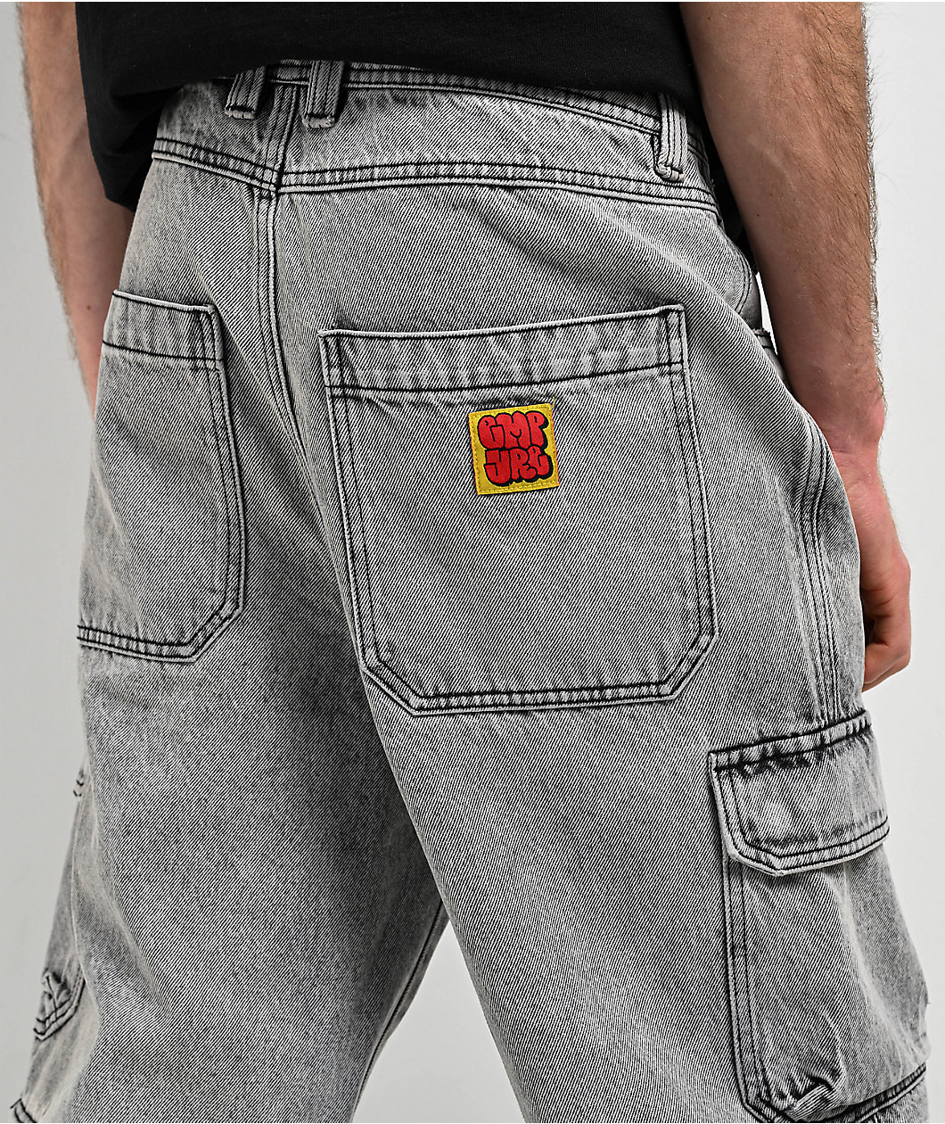 Empyre Grey Zip Off Cargo Denim Skate Jeans