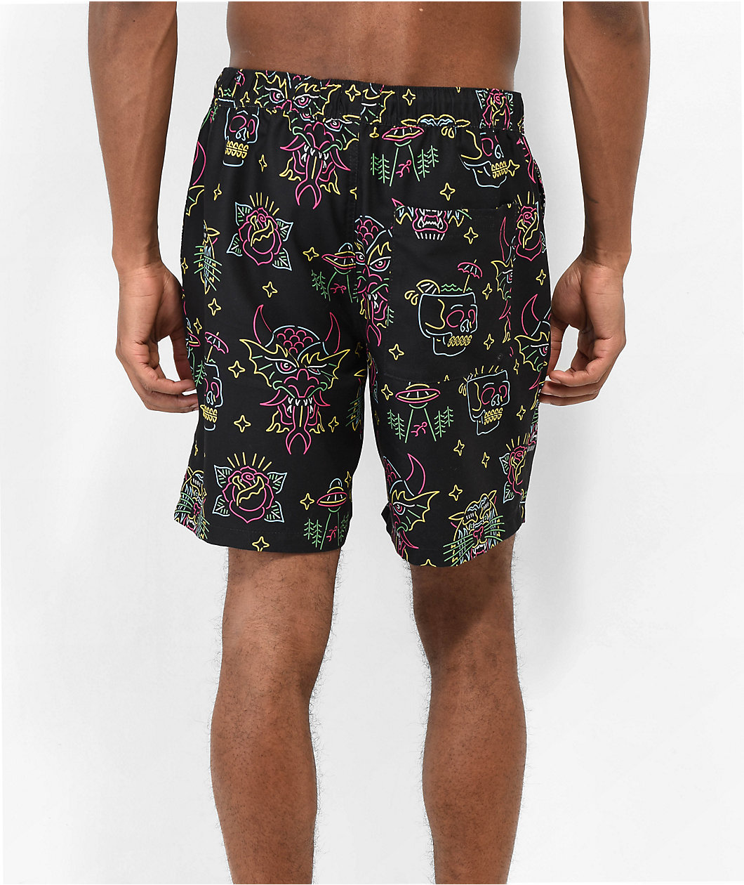 Empyre Grom Neon Lights & Black Board Shorts