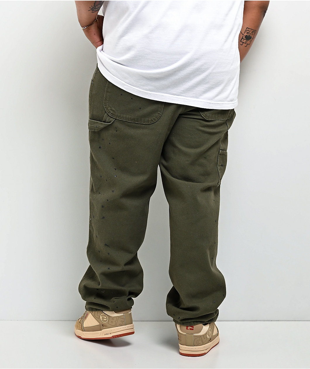 Empyre Hammer Man Green Canvas Loose Fit Carpenter Skate Pants
