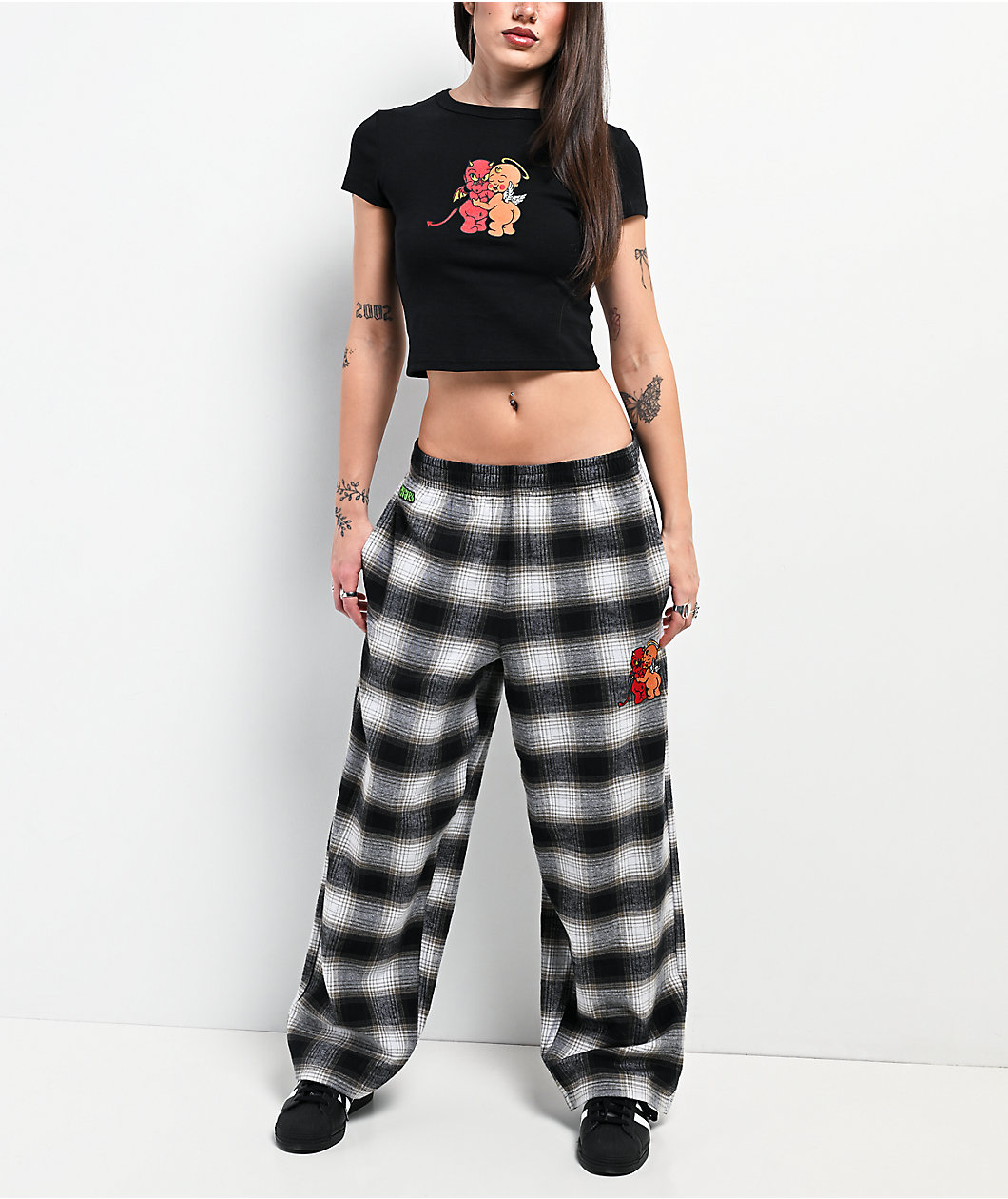 Empyre Heavenly Hugs! Black Plaid Lounge Pants