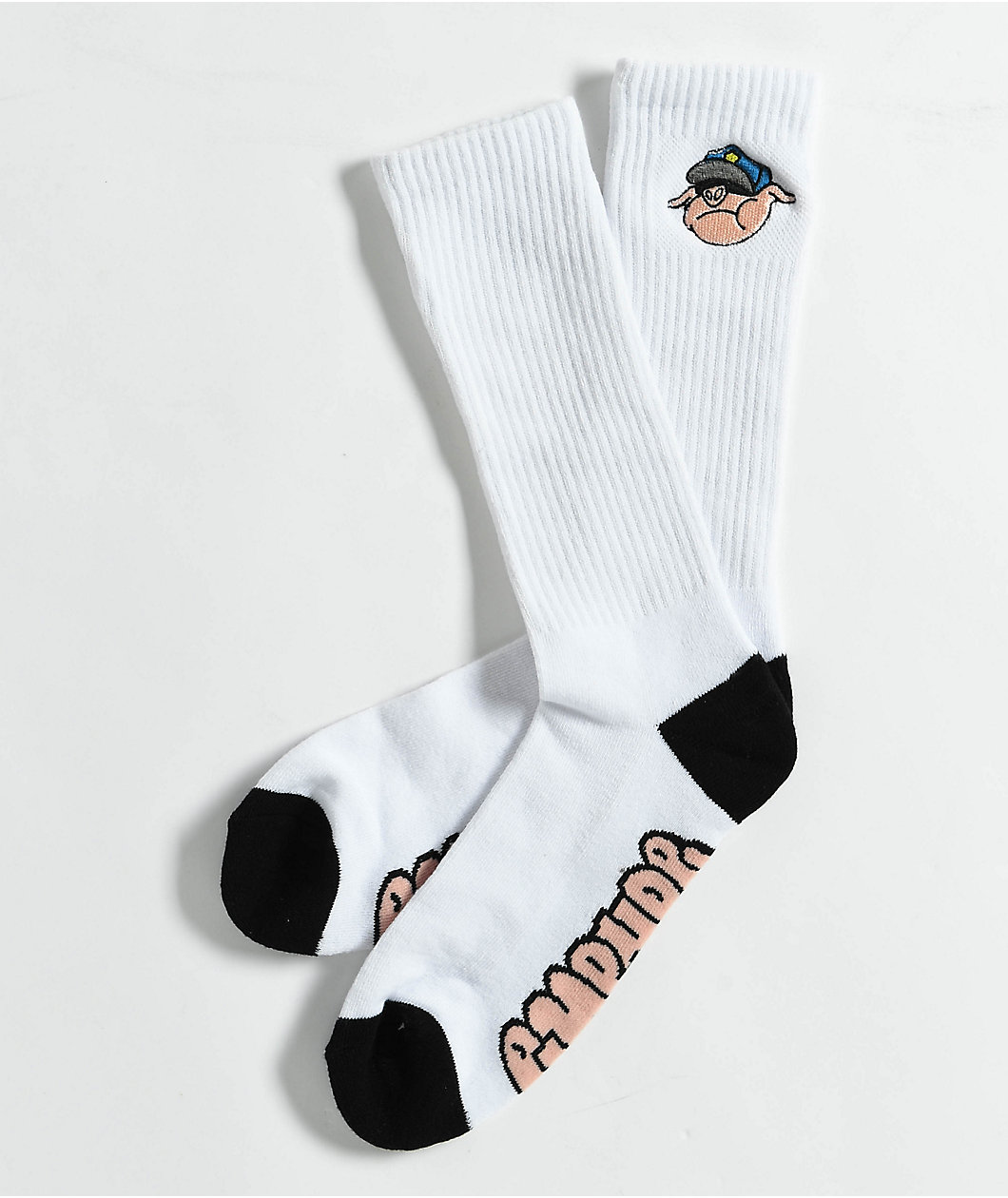 Empyre Here Piggy White Crew Socks