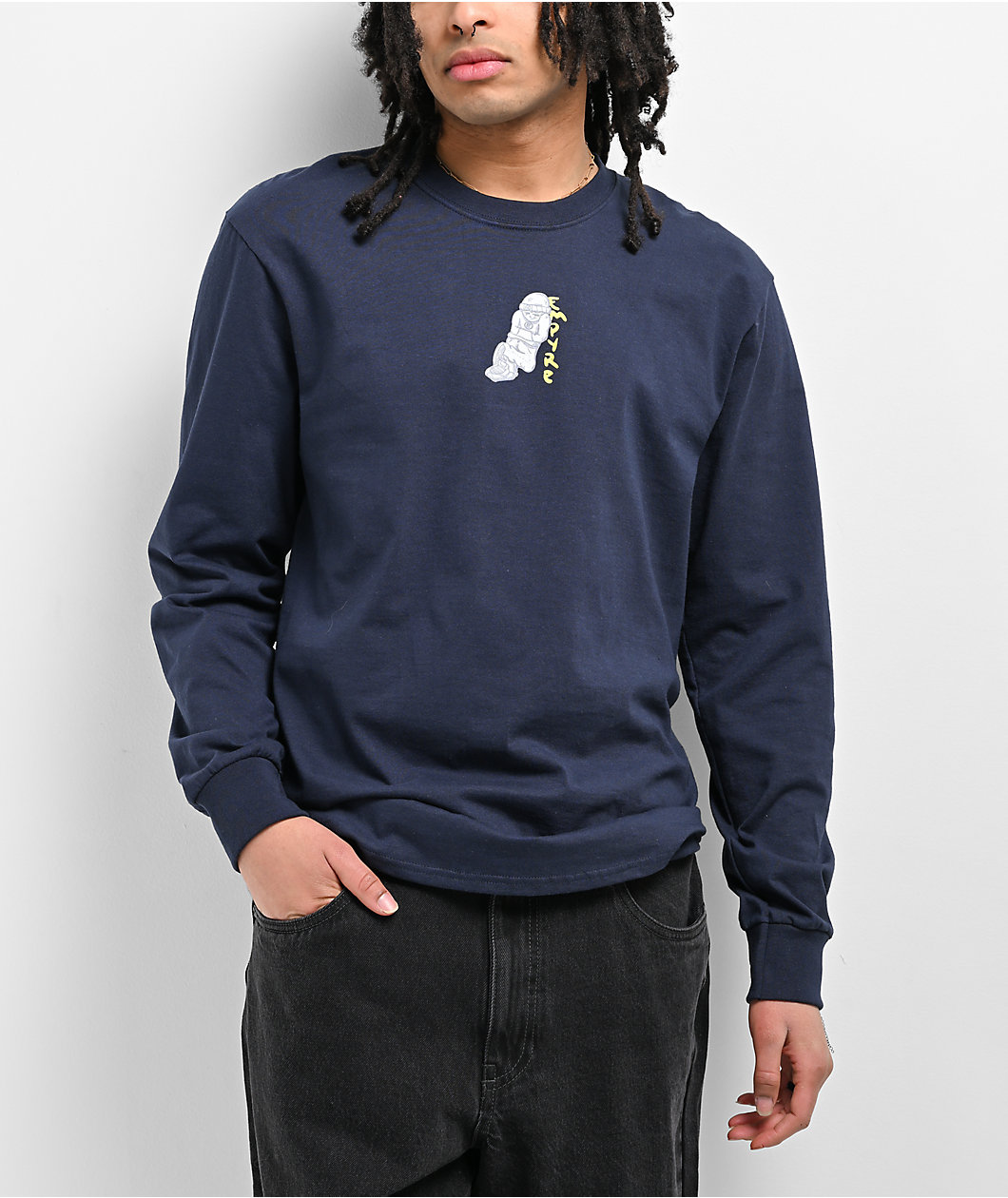 Empyre Hide Navy Blue Long Sleeve T-Shirt