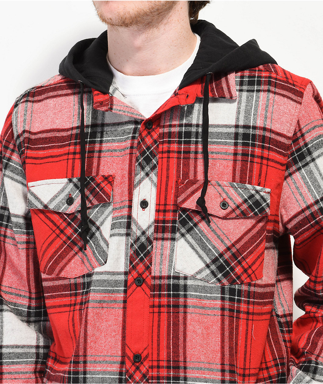 Empyre Hit Back Red Hooded Flannel Shirt