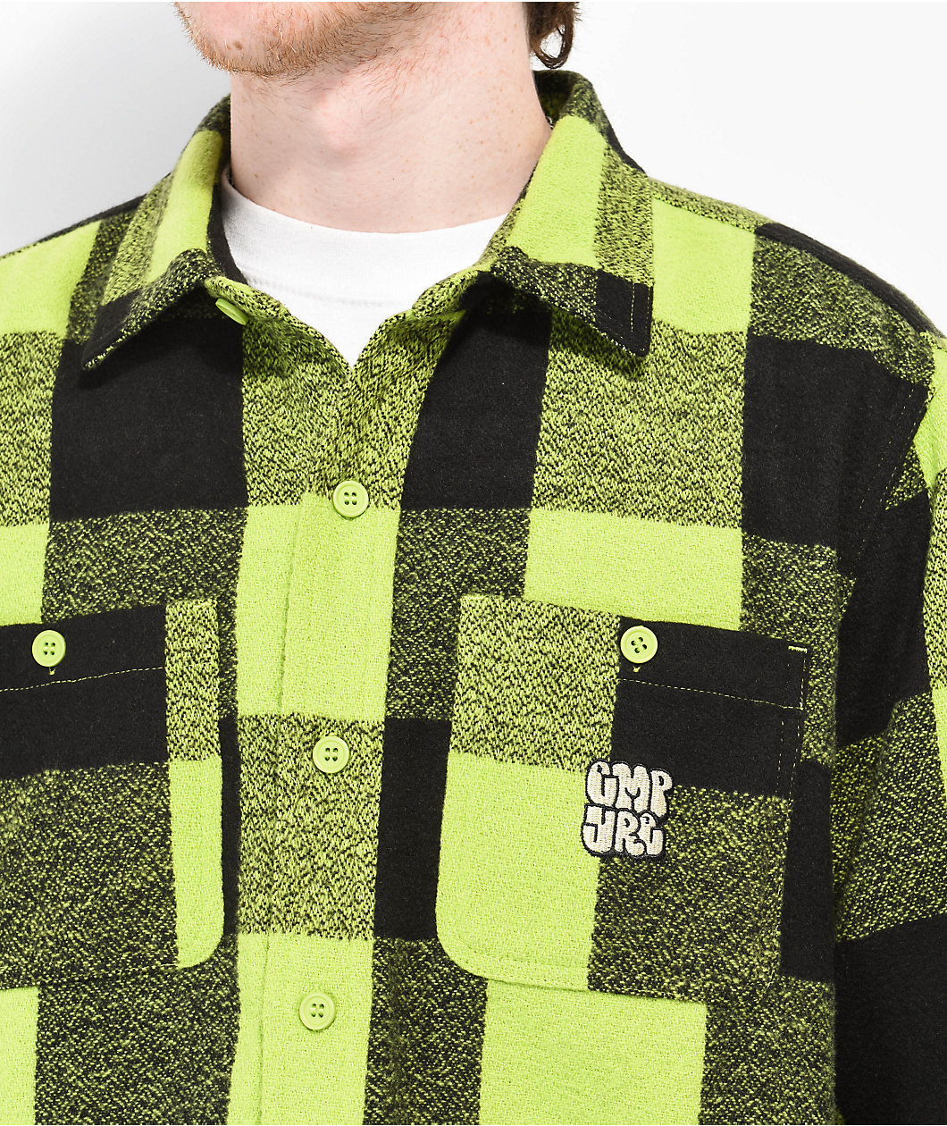 Empyre House Black & Green Woven Flannel Shirt