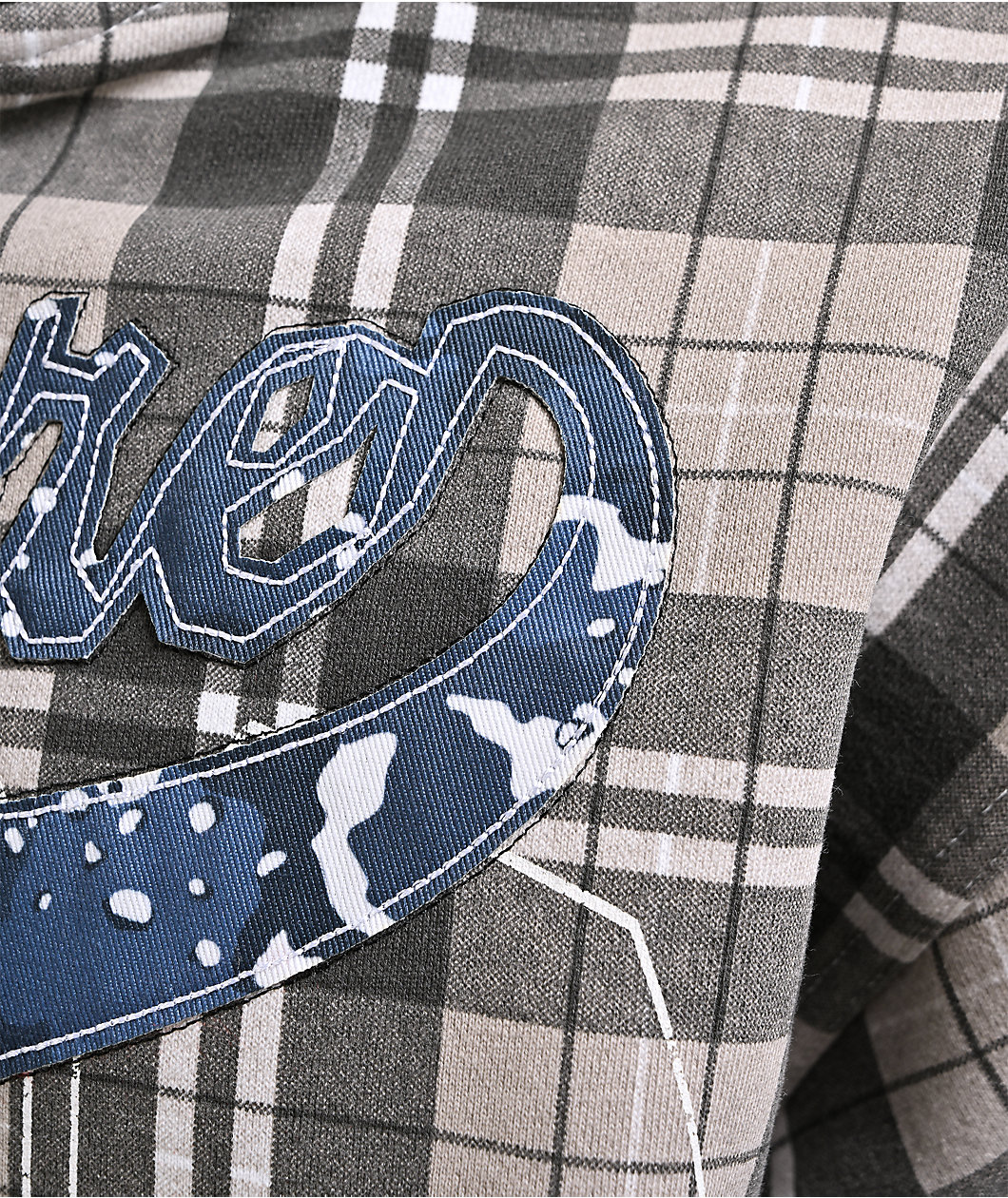 Empyre Jigsaw Grey Plaid Zip Hoodie