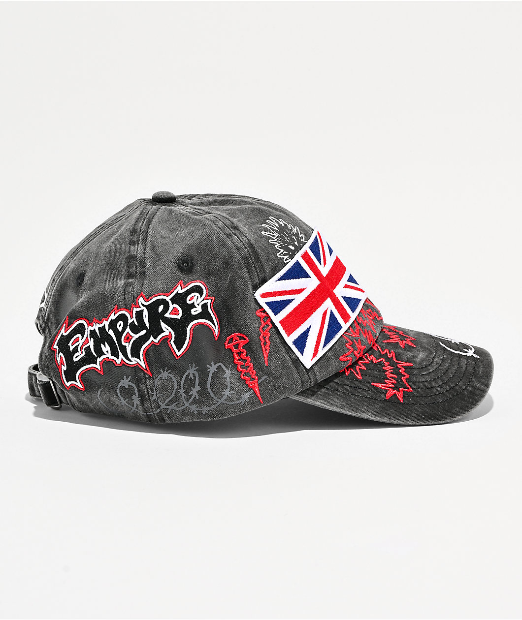 Empyre Johnny Patched Black Wash Strapback Hat