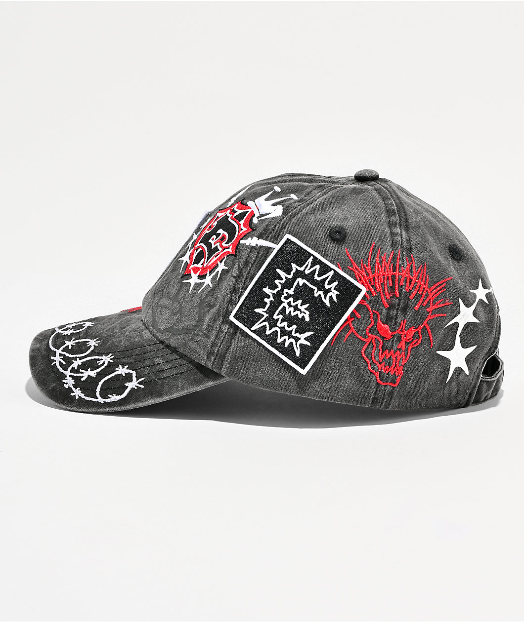 Empyre Johnny Patched Black Wash Strapback Hat
