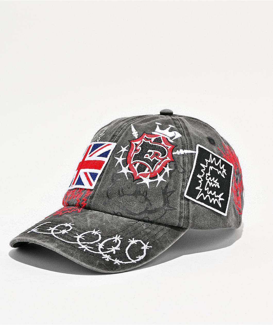 Empyre Johnny Patched Black Wash Strapback Hat