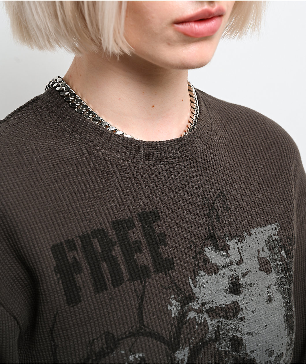 Empyre Jovie Grey Thermal Long Sleeve T-Shirt