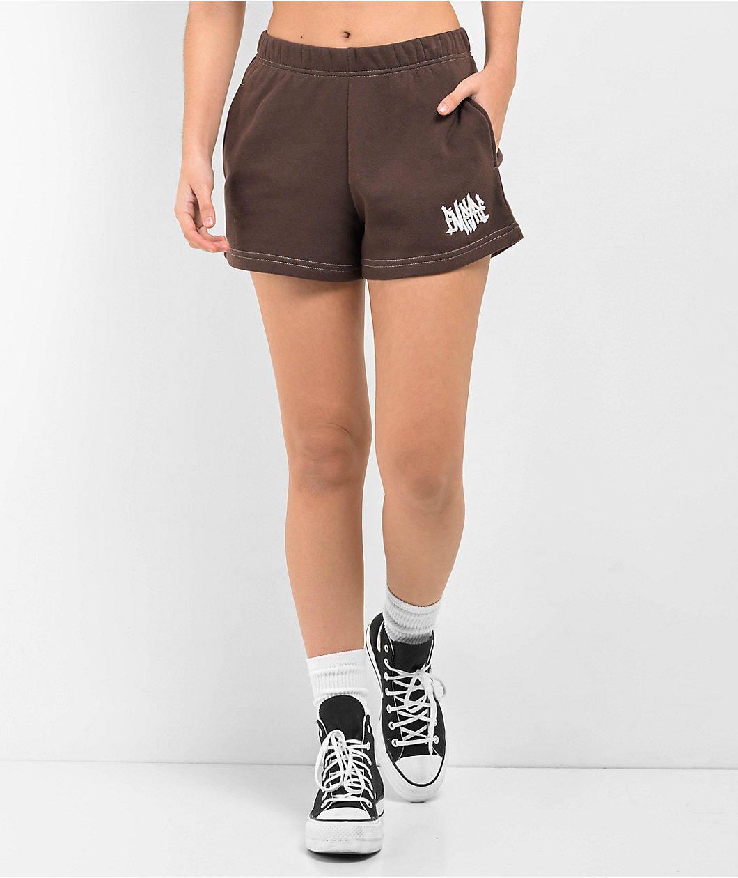 Empyre Jules Logo Brown Sweat Shorts