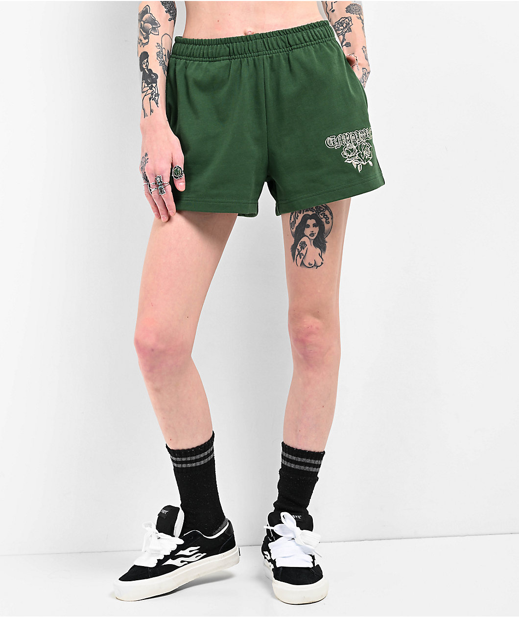 Empyre Jules Rose Green Sweat Shorts