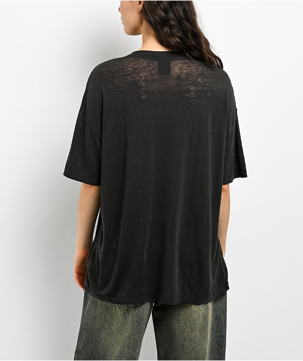 Empyre Julien Black Oversized Burnout T-Shirt