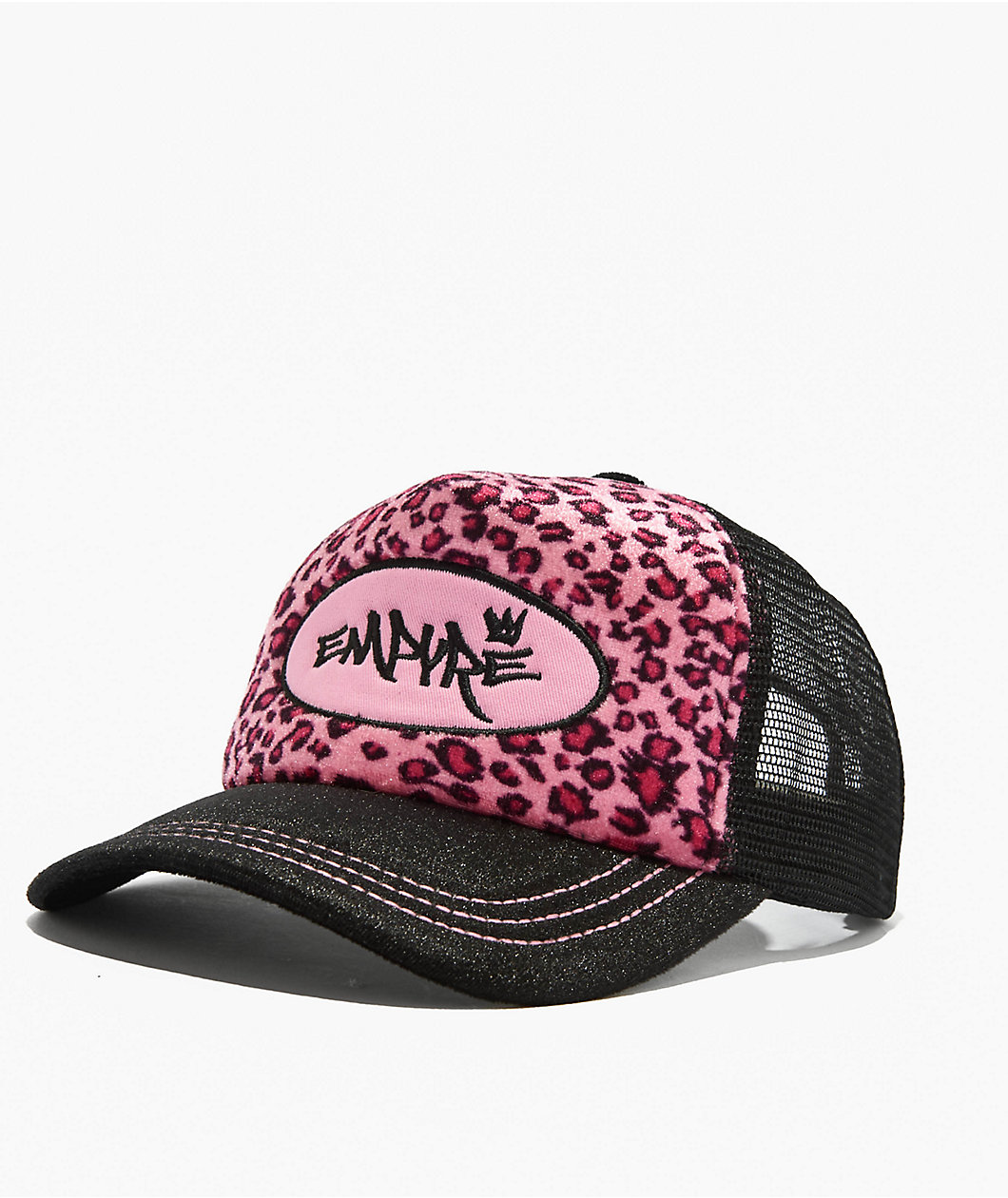 Empyre Jungle Black & Pink Velvet Trucker Hat