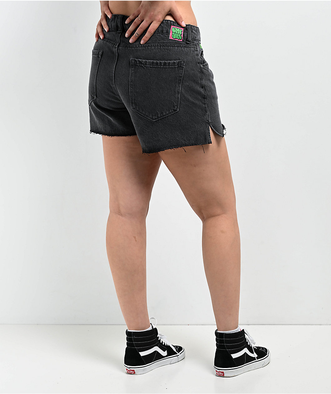 Empyre Kick Back Loose Fit Black Cutoff Shorts