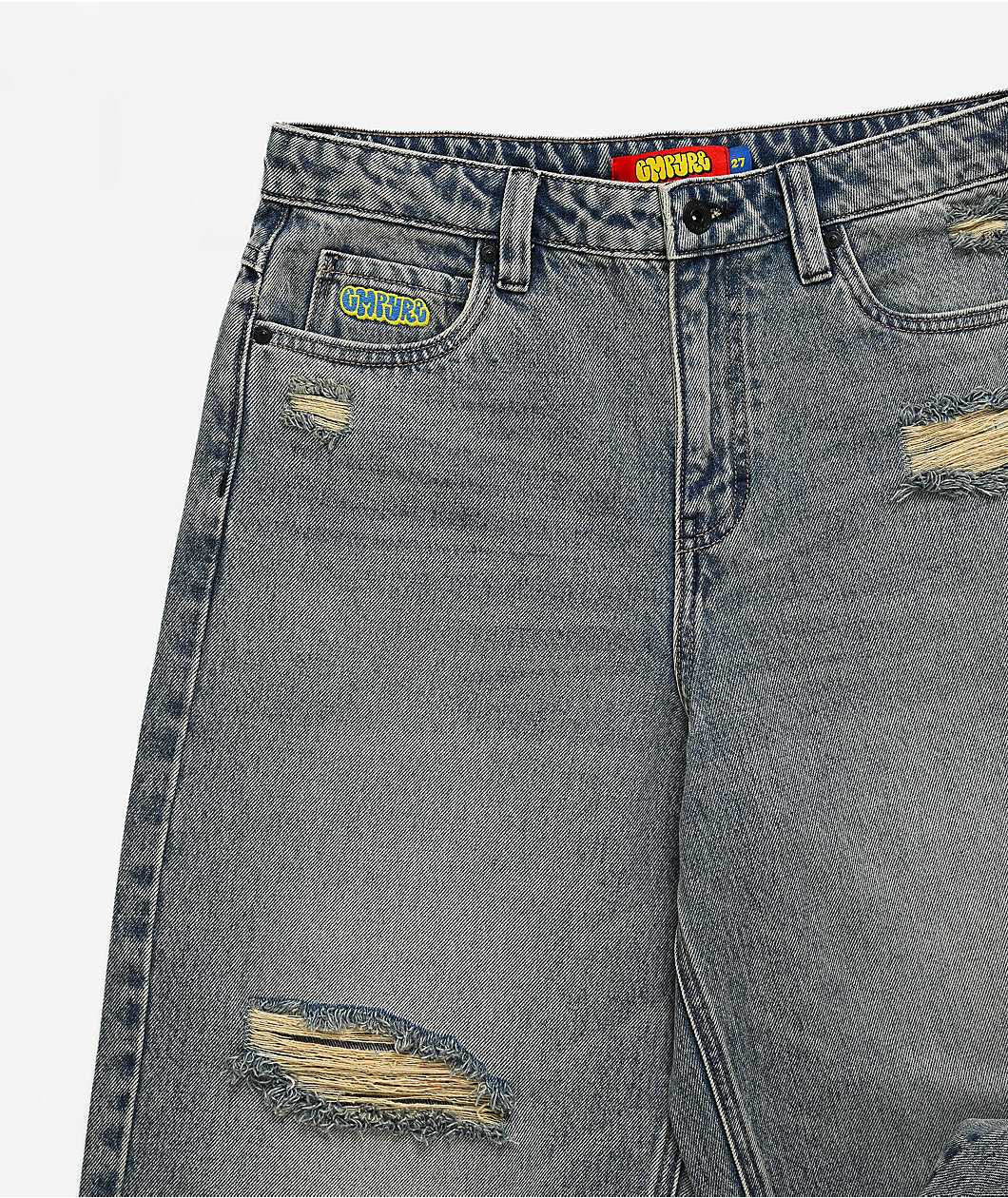 Empyre Kids Destroy Blue Wash Ultra Wide Jeans