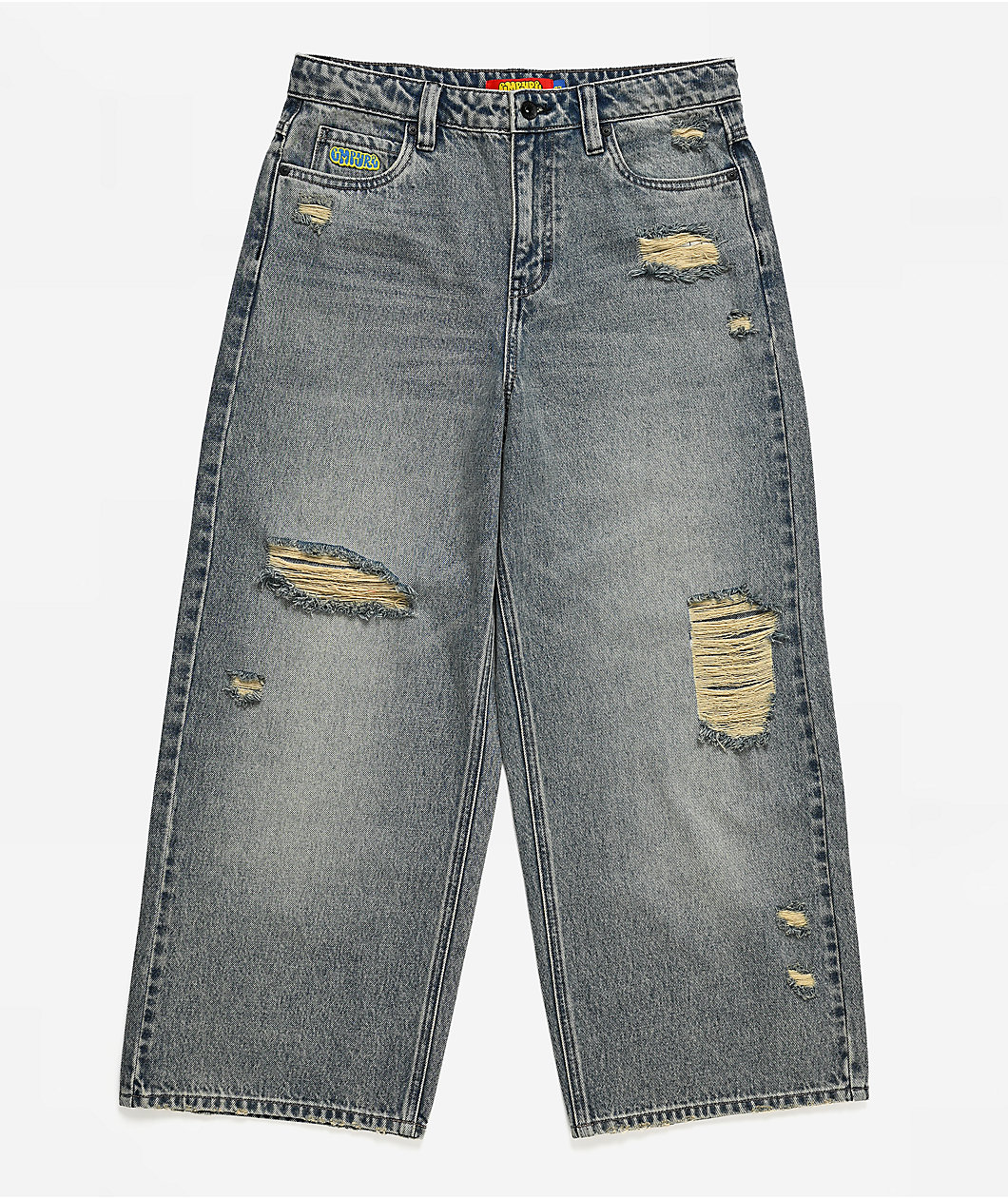 Empyre Kids Destroy Blue Wash Ultra Wide Jeans