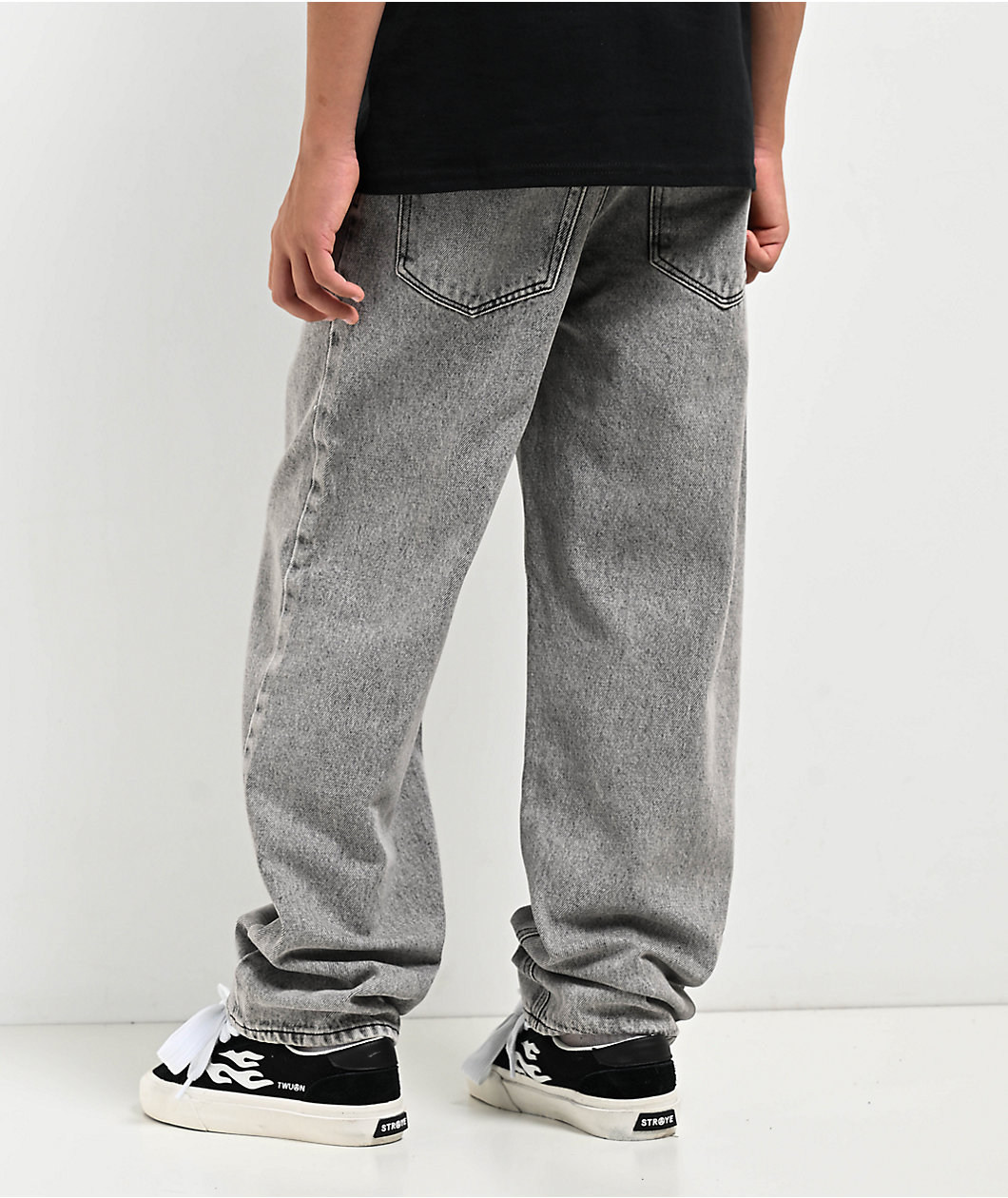 Empyre Kids Loose Fit Grey Scramble Skate Jeans