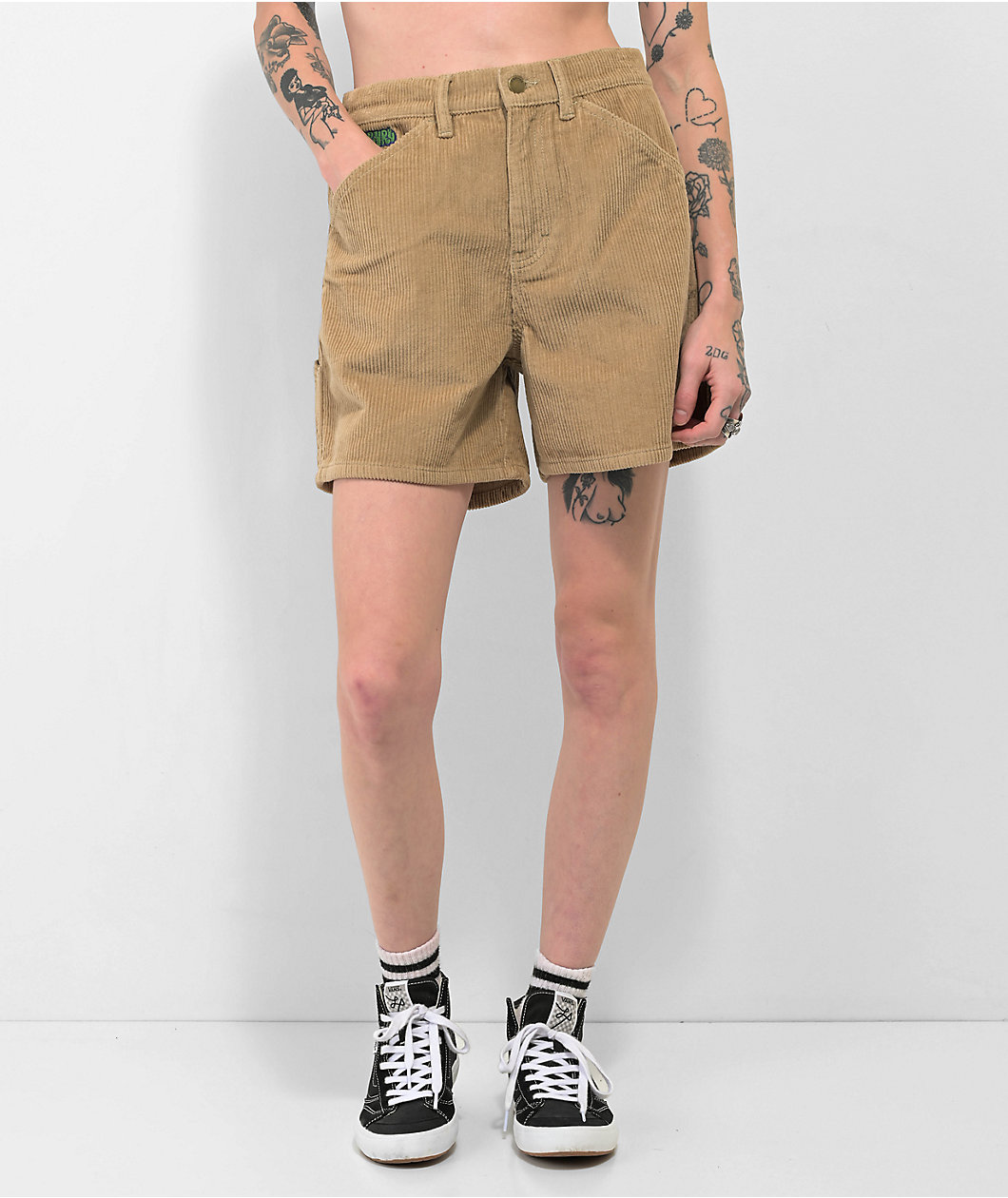 Empyre Laurel Khaki Corduroy Carpenter Shorts
