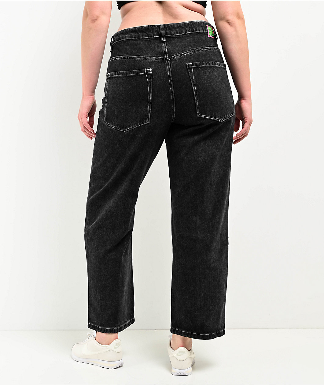 Empyre Loiter Slouchy Black Wash Straight Leg Denim Jeans