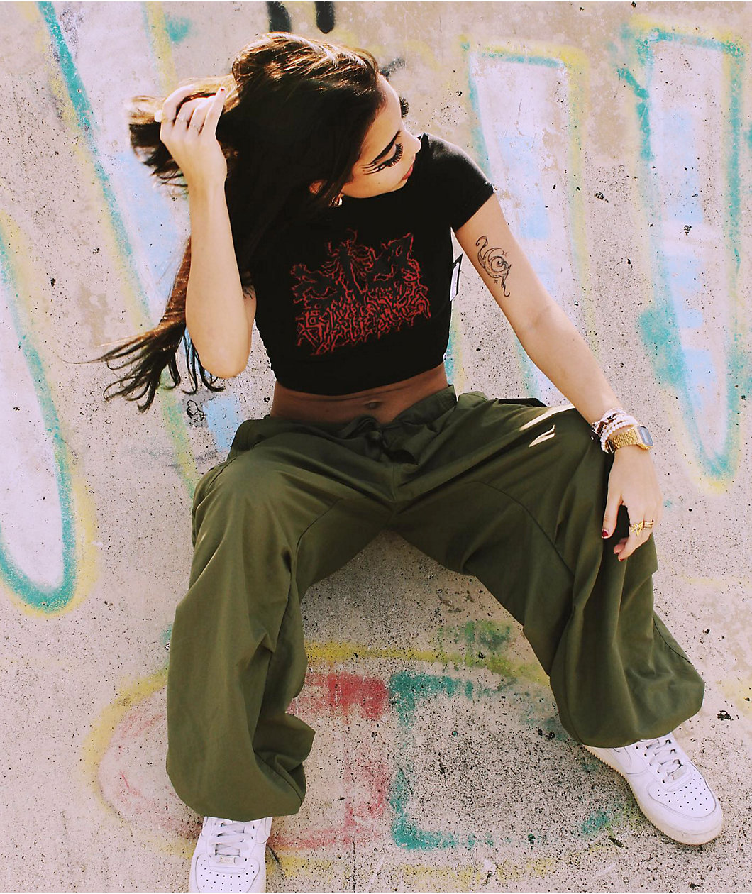 Empyre Lola Green Parachute Pants