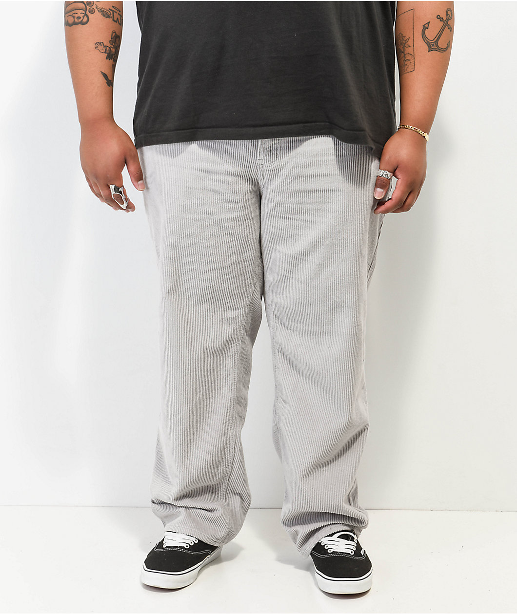 Empyre Loose Fit Grey Corduroy Skate Pants