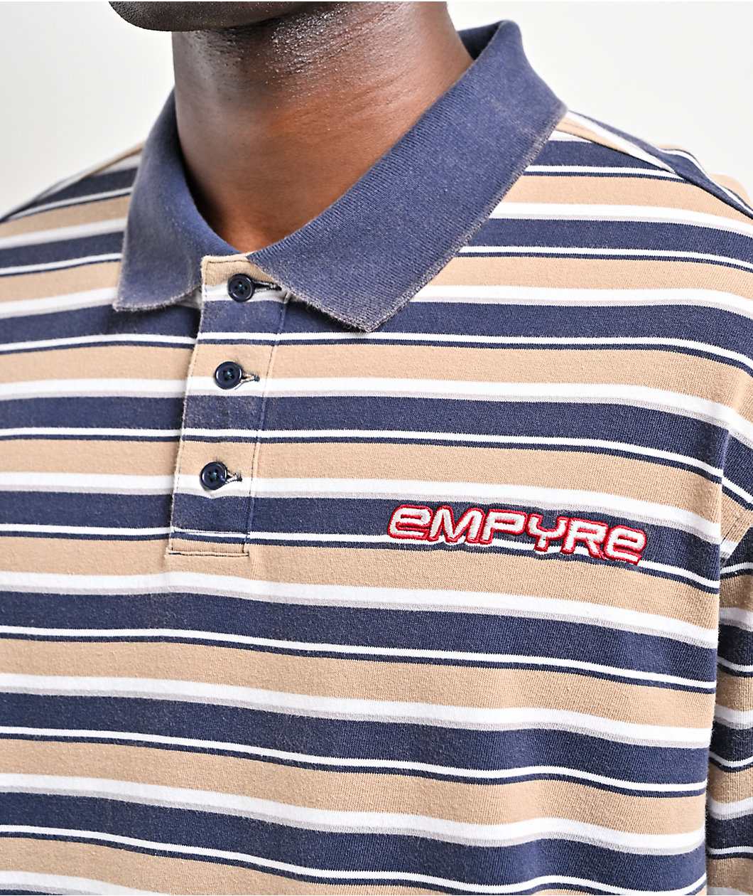 Empyre Loser Cool Stripe Blue Polo Shirt