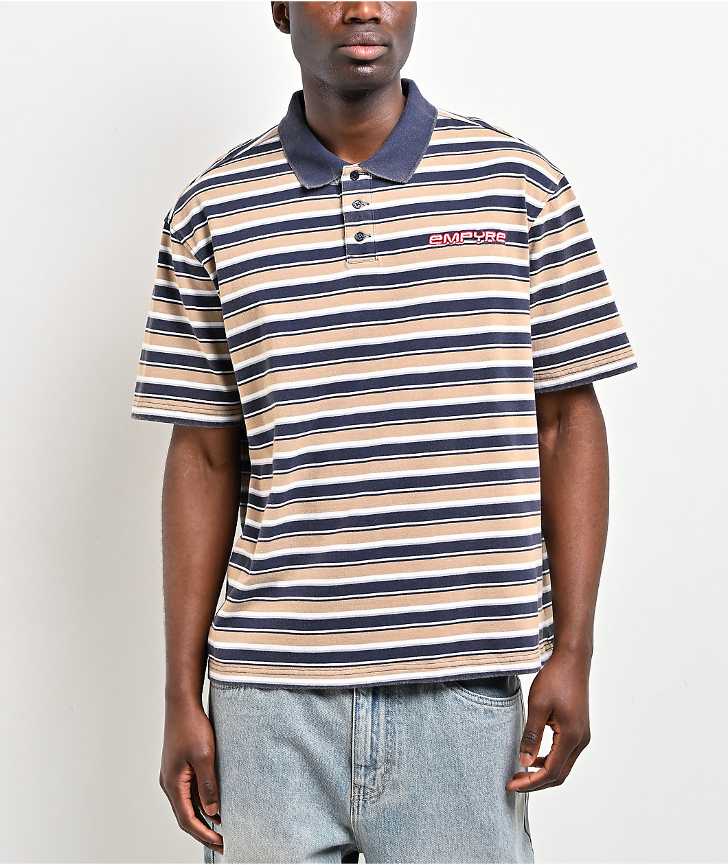 Empyre Loser Cool Stripe Blue Polo Shirt