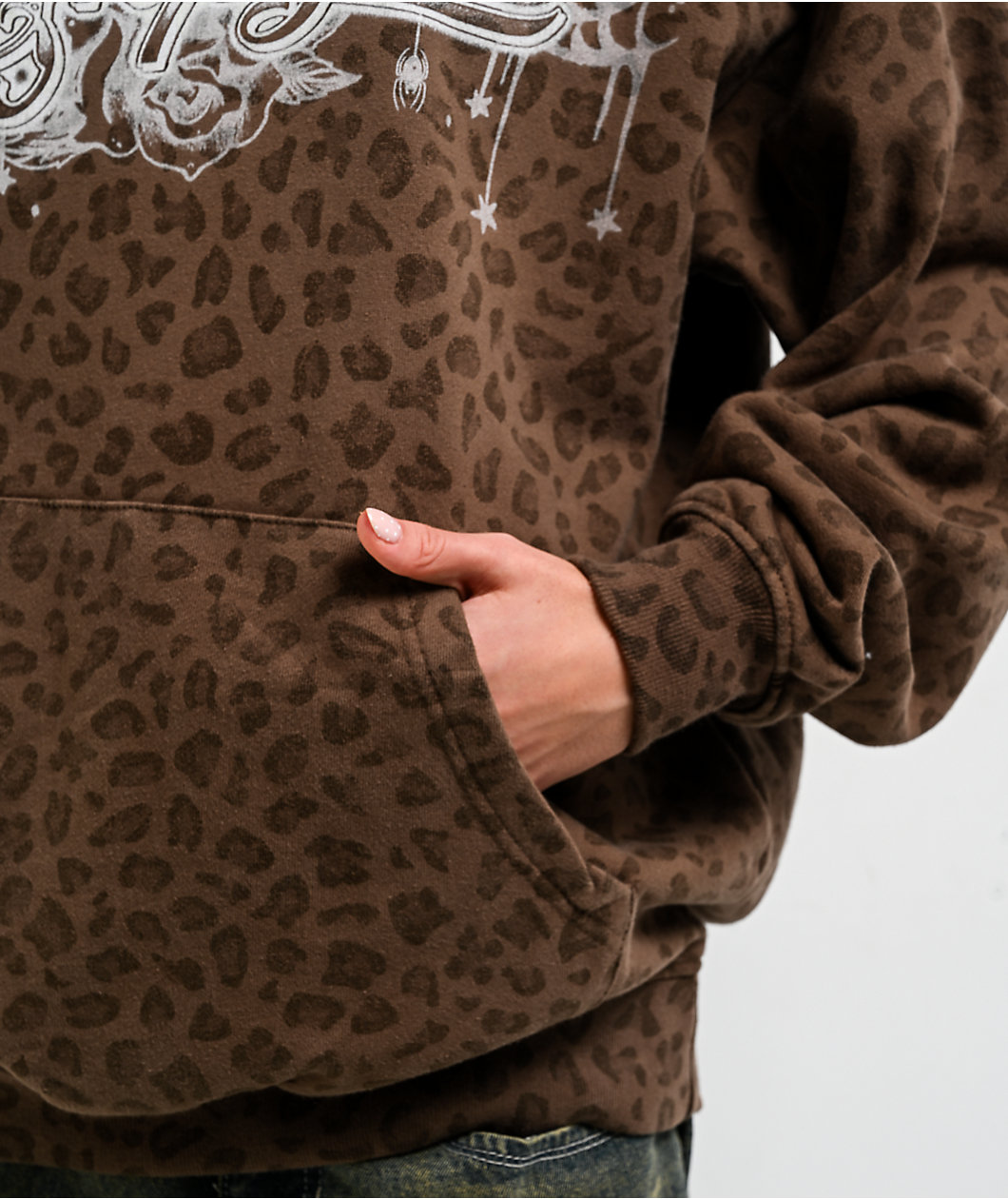 Empyre Love Kills Brown Wash Leopard Hoodie