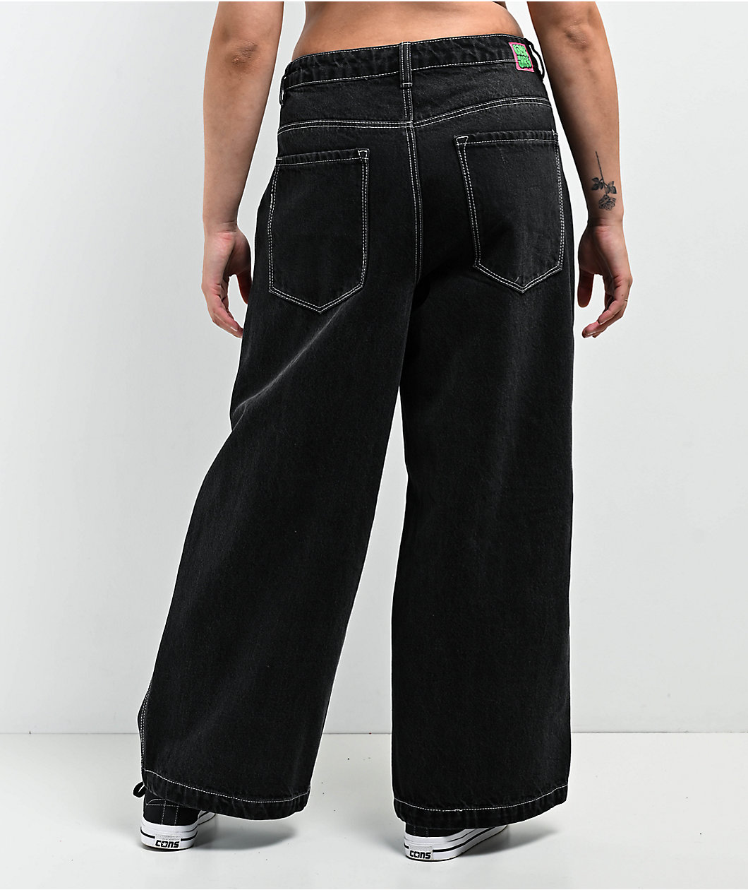 Empyre Marble Extent Wide Leg Black Denim Jeans