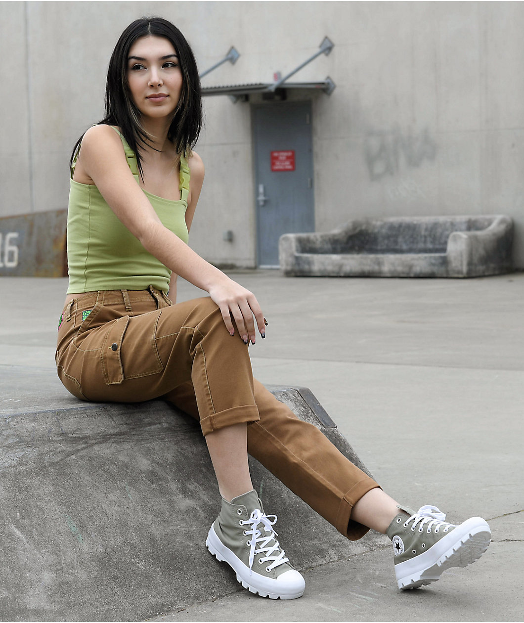 Empyre Marlo Bronze Brown Canvas Cargo Pants