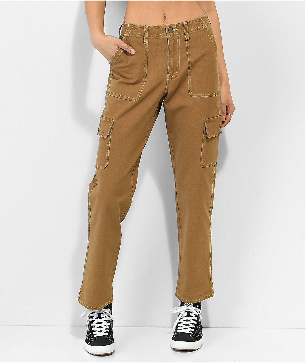 Empyre Marlo Bronze Brown Canvas Cargo Pants