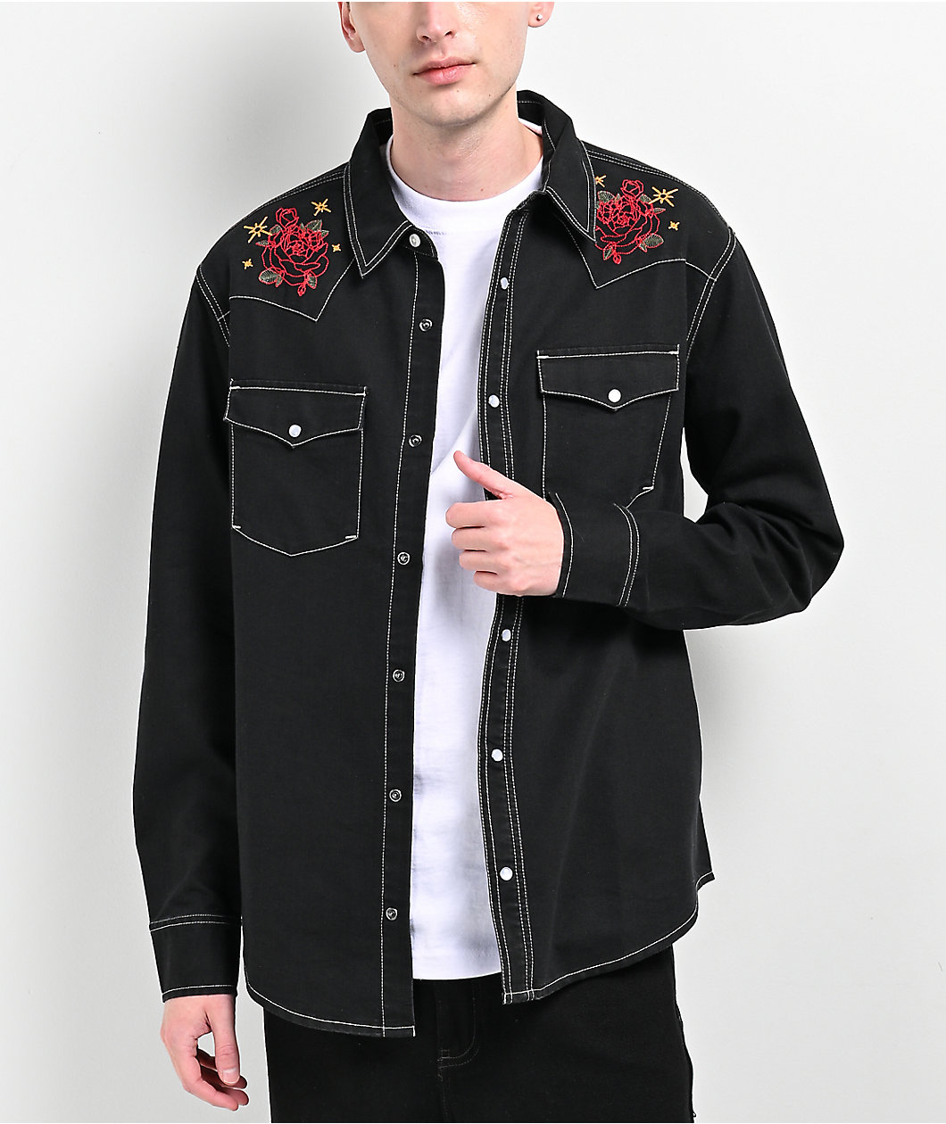 Empyre Outlaw Denim Black Button Down Shirt