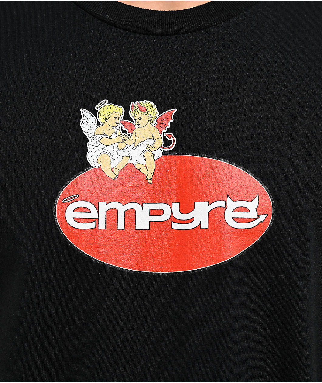 Empyre Oval Cherub Black T-Shirt