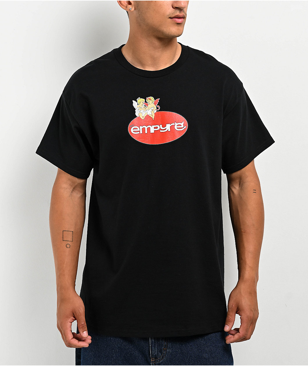 Empyre Oval Cherub Black T-Shirt