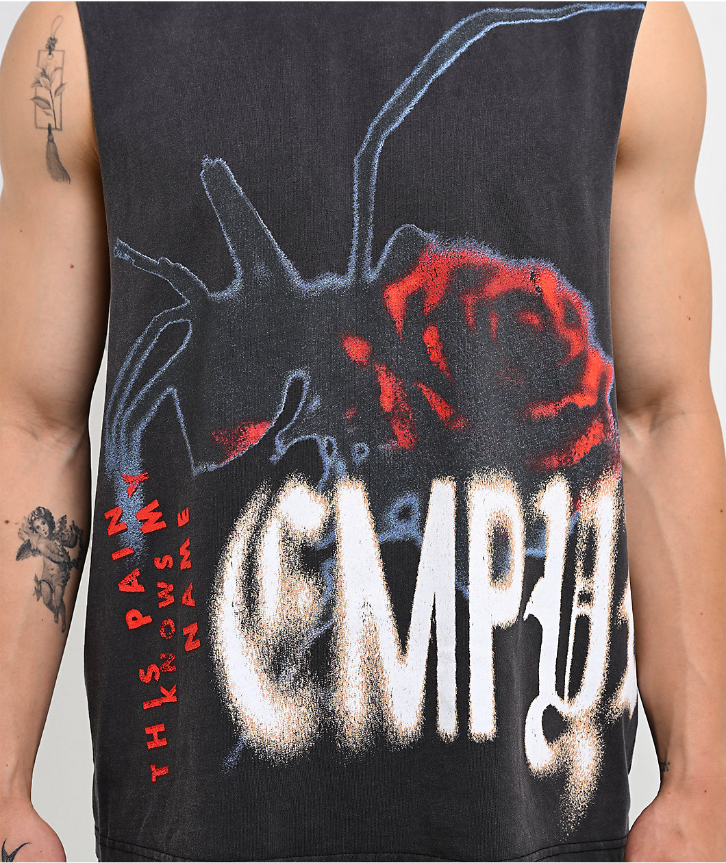 Empyre Pain Knows My Name Black Wash Tank Top