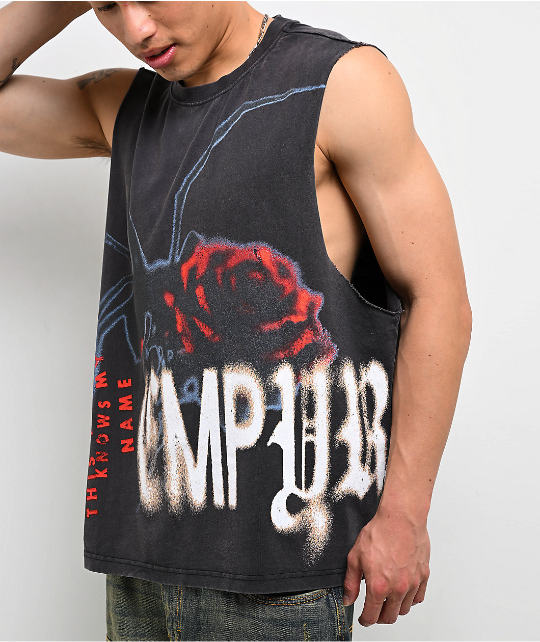 Empyre Pain Knows My Name Black Wash Tank Top
