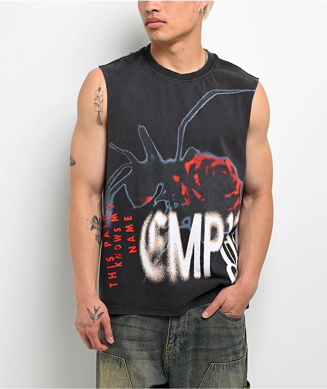 Empyre Pain Knows My Name Black Wash Tank Top